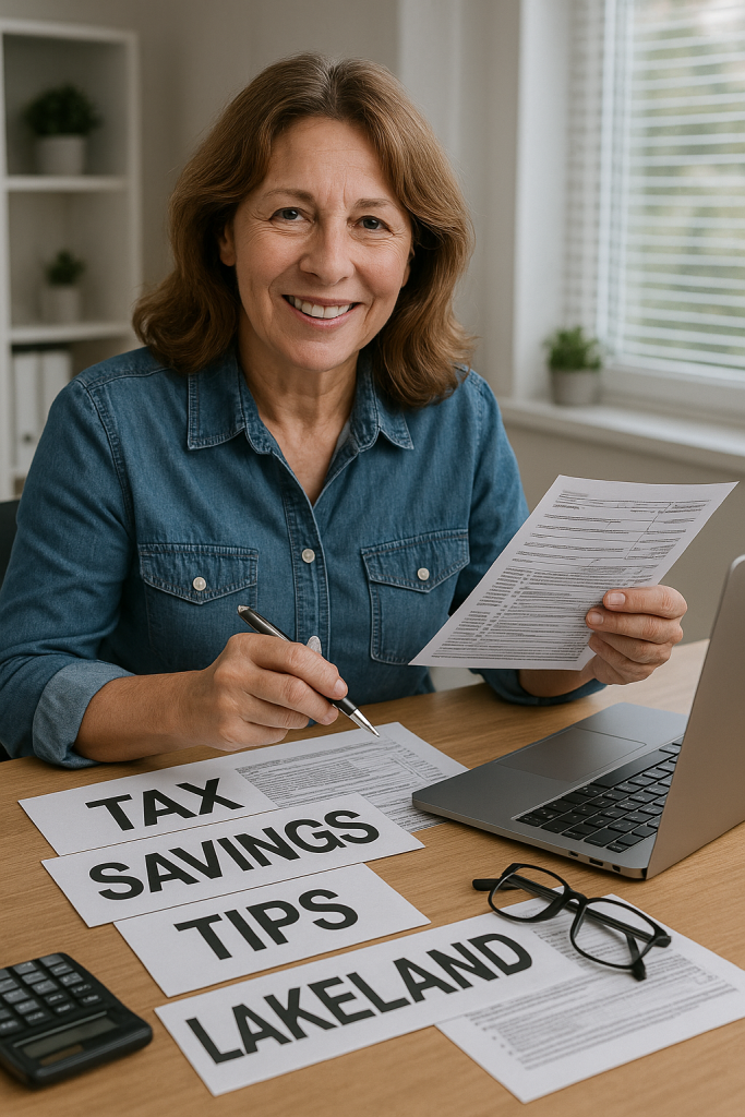 A professional sitting at a clean desk reviewing tax forms and financial documents, symbolizing expert bookkeeping and tax preparation services.